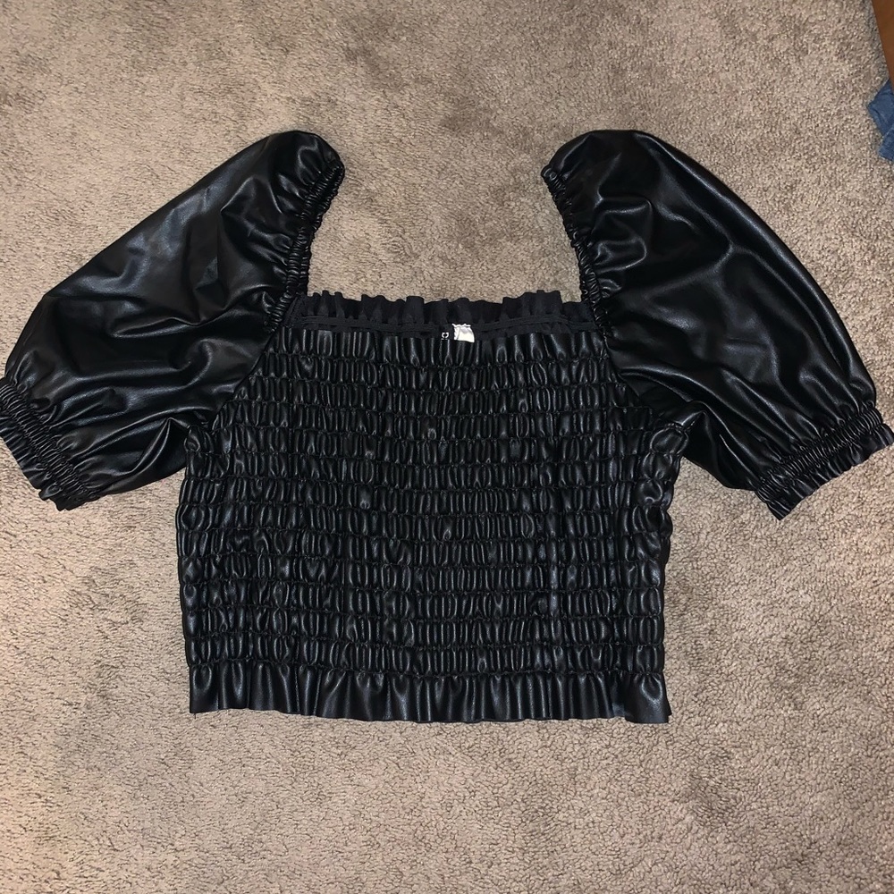 Leather crop top